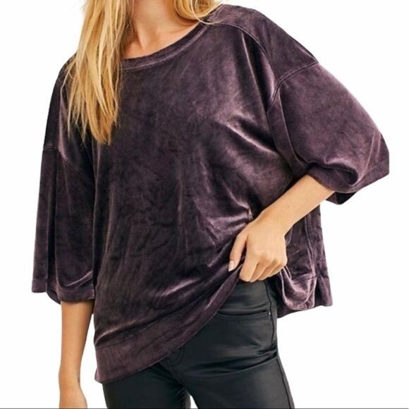 Free People We the Free Valerie Velvet Top Size XS EUC - Picture 1 of 11